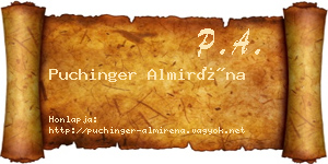 Puchinger Almiréna névjegykártya